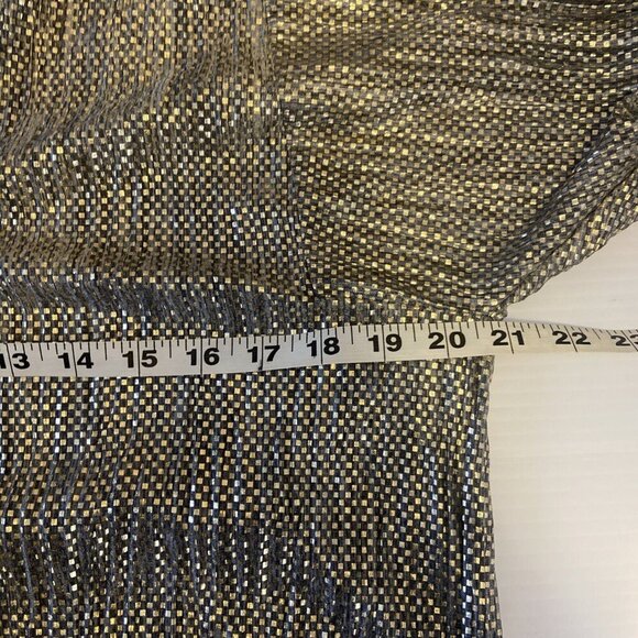 Anthropologie X Sabina Musayev Dress Size M Eugine Gold Gray Accordian Tie Date - Picture 12 of 13